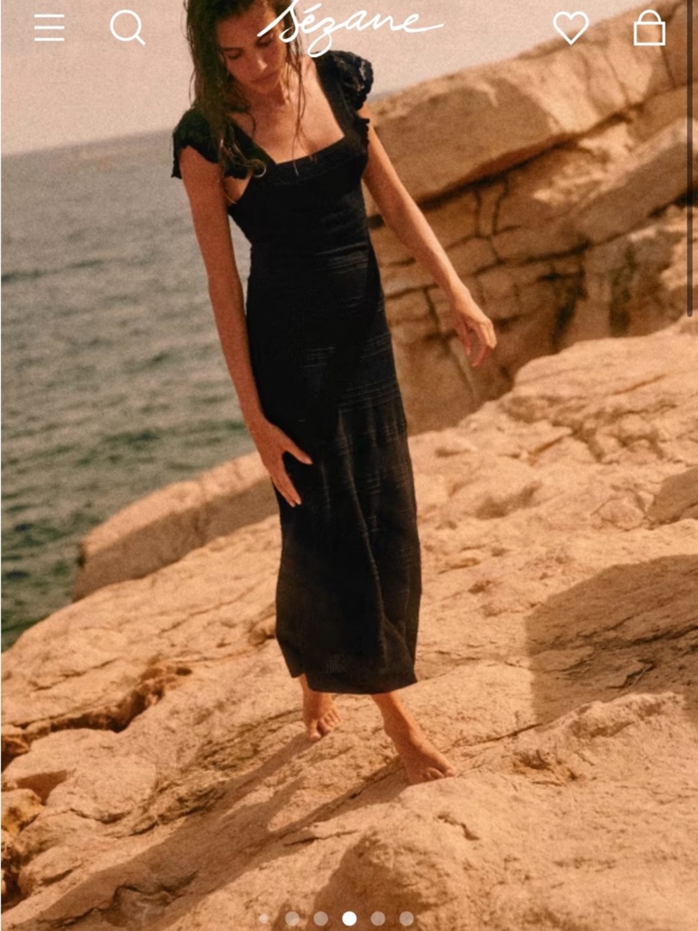 Sezane Isabelle Dress Noir. - Size XS